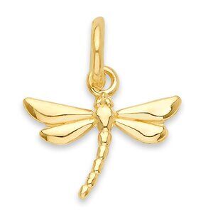 Solid 14k Gold Dragonfly Charm - Insect Animal Jewelry Gifts for Her